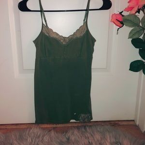 Green lace tank top